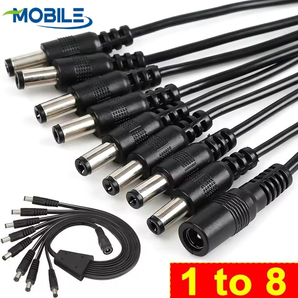 Cabo Divisor De Energia DC De Cobre Puro 5.5x2.1mm , 5V/12V Tensão Dupla Com Anti-Interferência , 40cm Para Câmeras De S