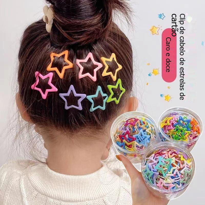 Dopamina estrela de cinco pontas grampo de cabelo cor meninas acessórios de cabelo feminino