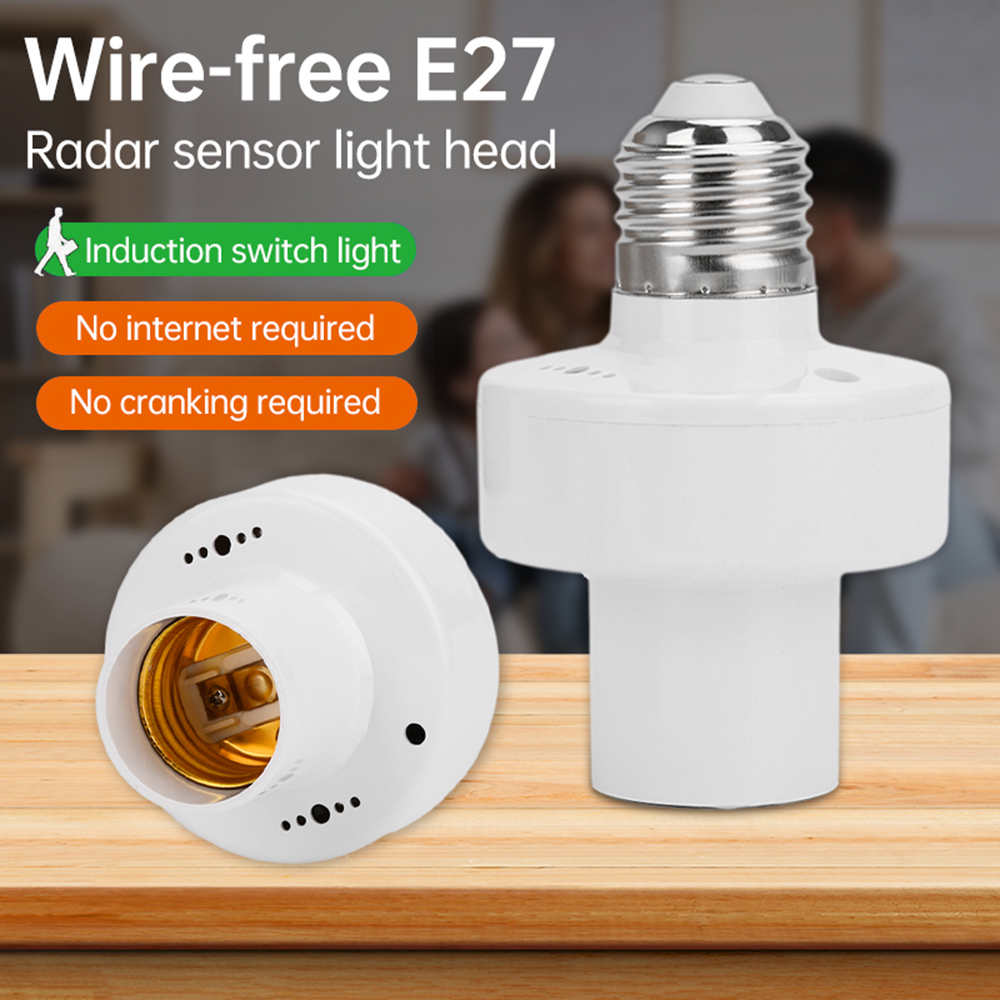 Sensor de Movimento de Indução Humana AXUS 360° E27 para Lâmpada LED Noturna, Base de Soquete, AC85-265V, Tempo de