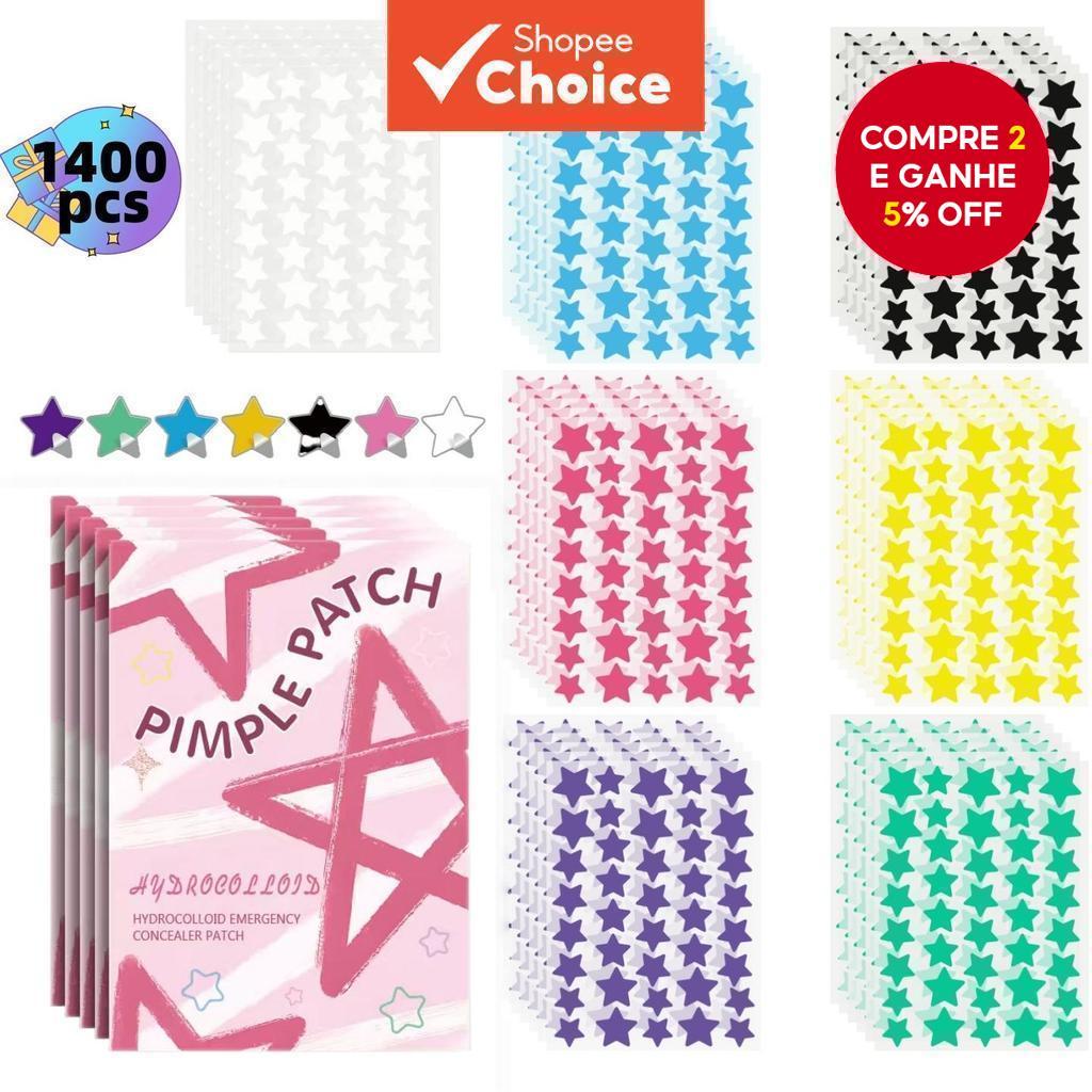 Patches Para Espinhas De Acne Em Formato De Estrela-Ajuste Invisível , Ultrafino Respirável , Adequado Uso Diário 1400 U