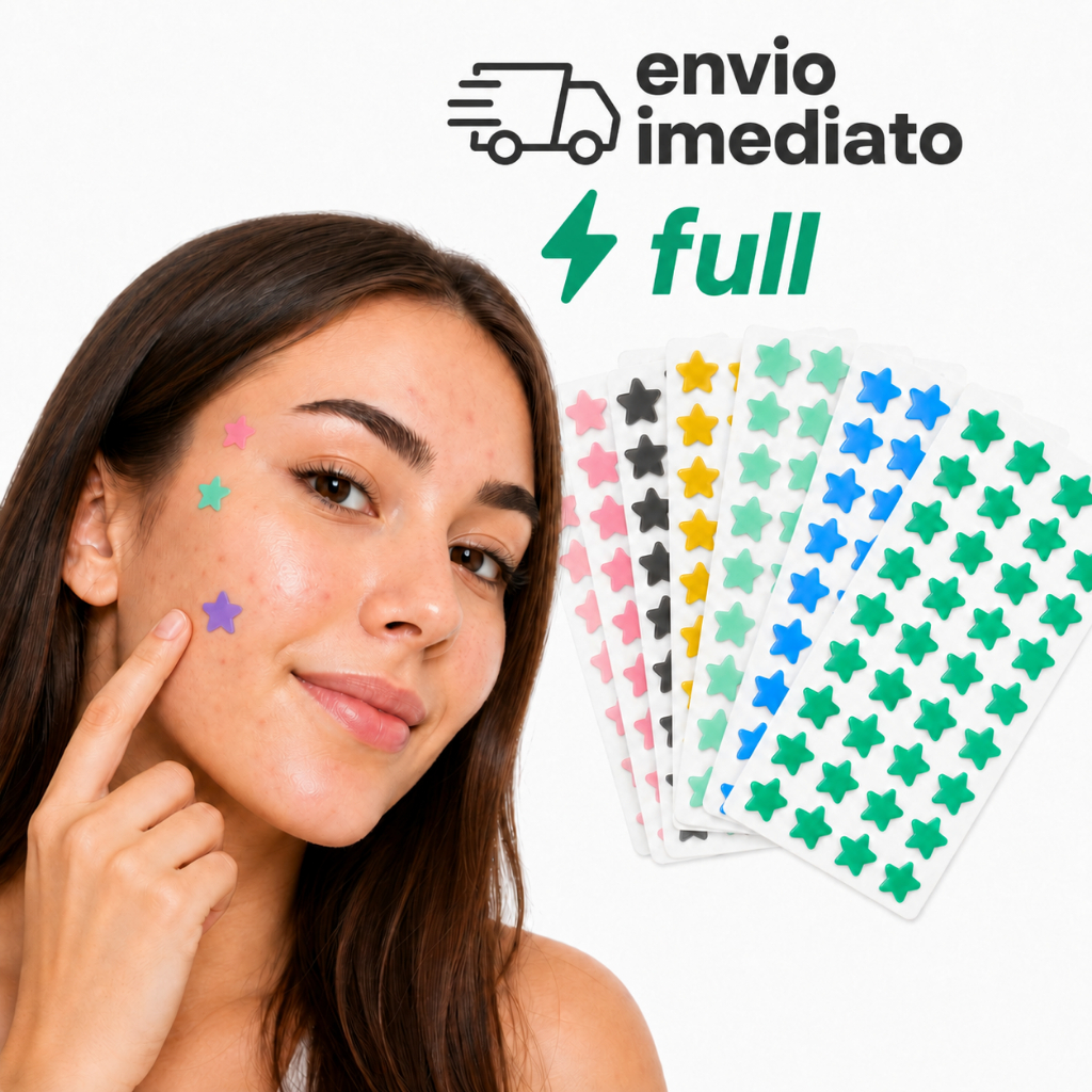 Kit Adesivo Hidrocoloide para Espinhas Acne Patch Formato Estrela Colorido Tratamento para Acne 40 a 480 Unidades