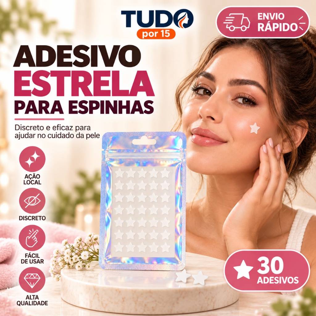 Adesivo para Espinha Estrela – Patch Hidrocoloide para Acne – Protetor de Espinhas