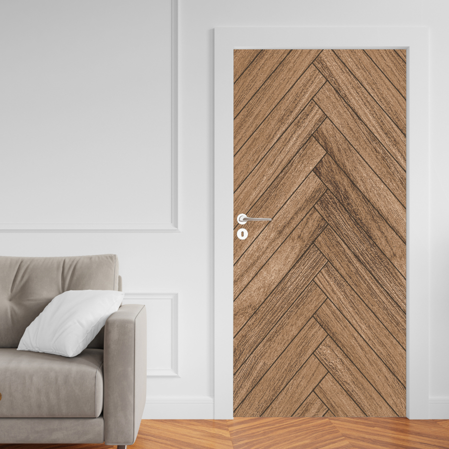 Adesivo Porta Madeira Vidro Decoração Revestimento Papel de Parede Envelopamento ESPINHA DE PEIXE - AEP024