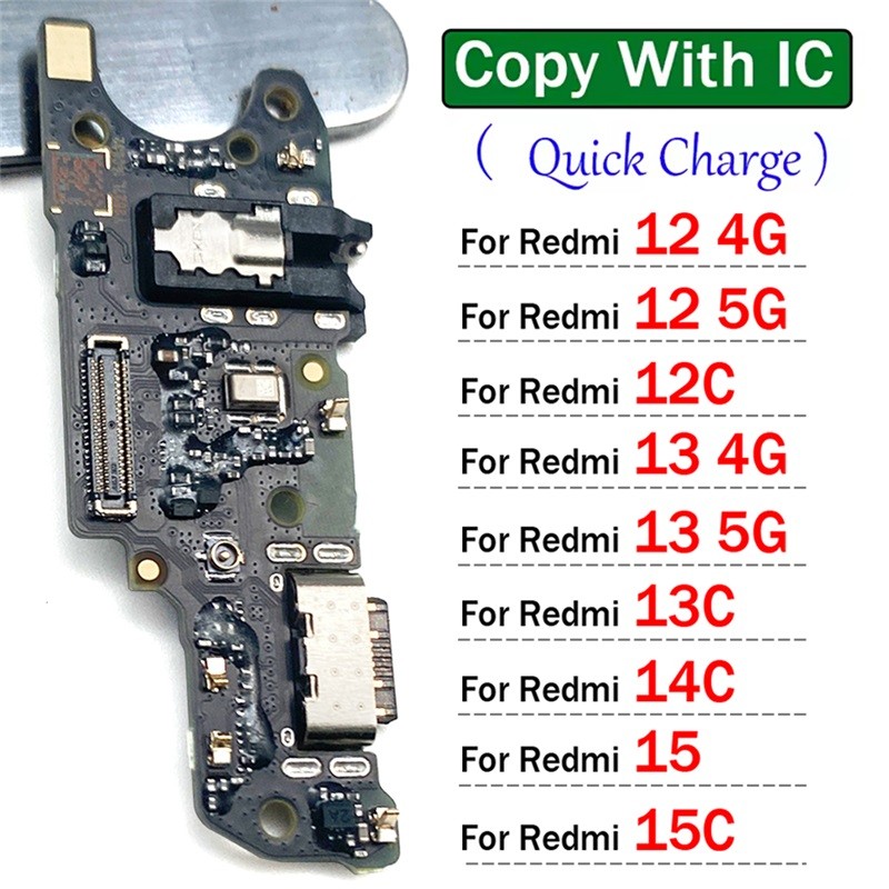 Novo Para Xiaomi Redmi 12 12C 13 13C 14C 15 15C 4G 5G Doca Conector Micro USB Carregador Porta De Carregamento Cabo Flex