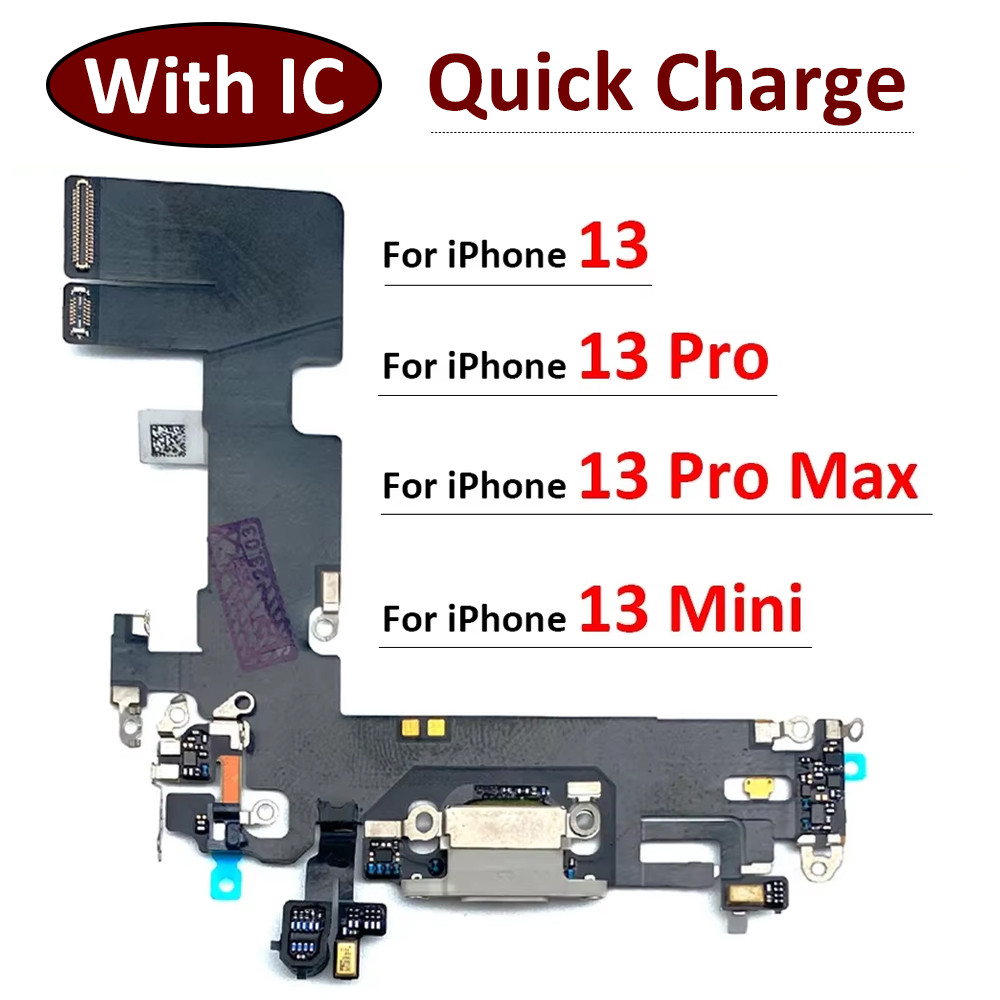Novo Para iPhone 13 Pro 13Pro Max Mini Porta USB Carregador Doca Plug Conector Placa De Carregamento Cabo FLex Microfone
