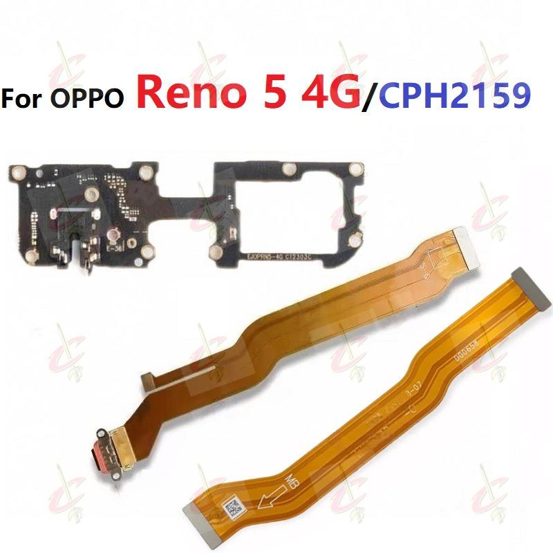 Placa Principal De Carregamento flex Para Oppo Reno 5 4G CPH2159 Microfone Fone De Ouvido Jack Porta Conector Áudio