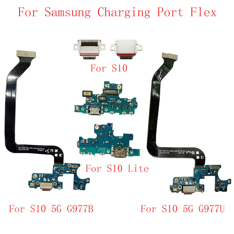 Peças Da Placa Do Conector Porta De Carregamento USB Flex Para Samsung S10 G973F S10 Lite G770F S10 5G G977B G977U