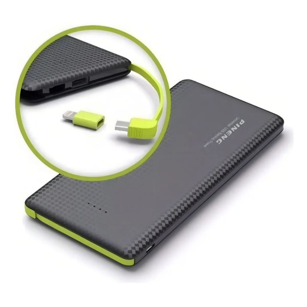 Power Bank Carregador Portátil 10000mAh Pineng Cor Preto 2 Portas USB p/ Smartphones e Tablets