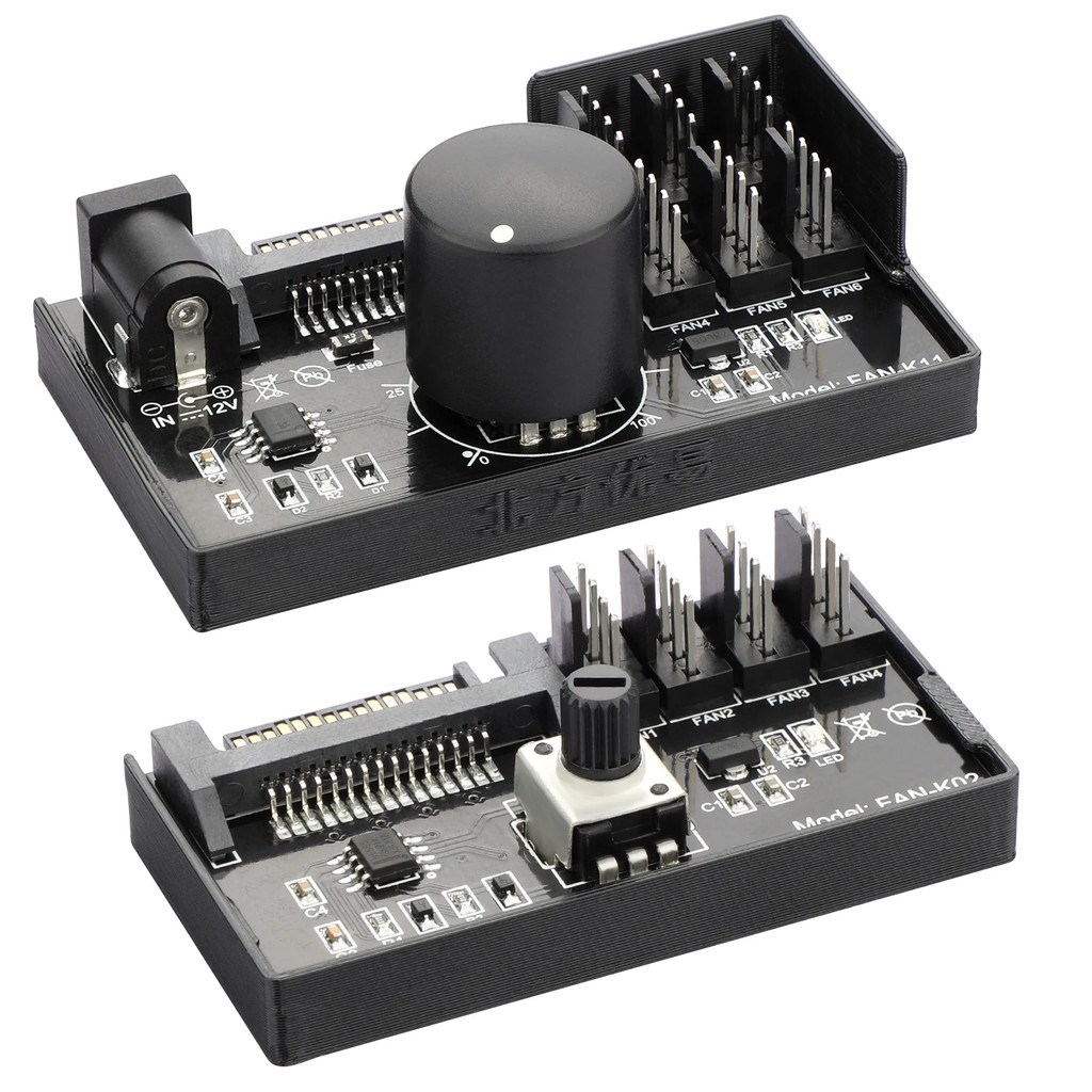 Controlador De Velocidade Do Ventilador PWM SATA DC Power On 4Pin Regulador NAS Servidor 4 Vias 6 HUB Controle