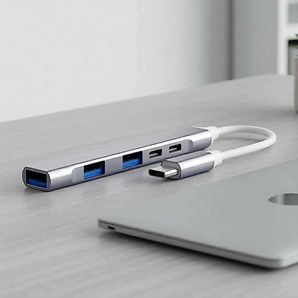 Hub USB-C 3.0 5 em 1 com PD Power Delivery, corpo em alumínio – Para MacBook, tablets e PC
