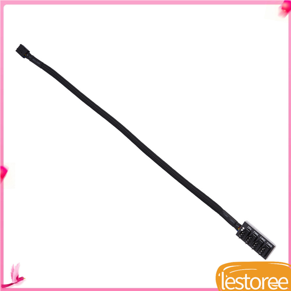 Lestoree.br ASHATA PWM Fan Hub 1 a 4 Way PC CPU Cooling Power Cable Splitter 3Pin/4Pin Manga Adaptador para