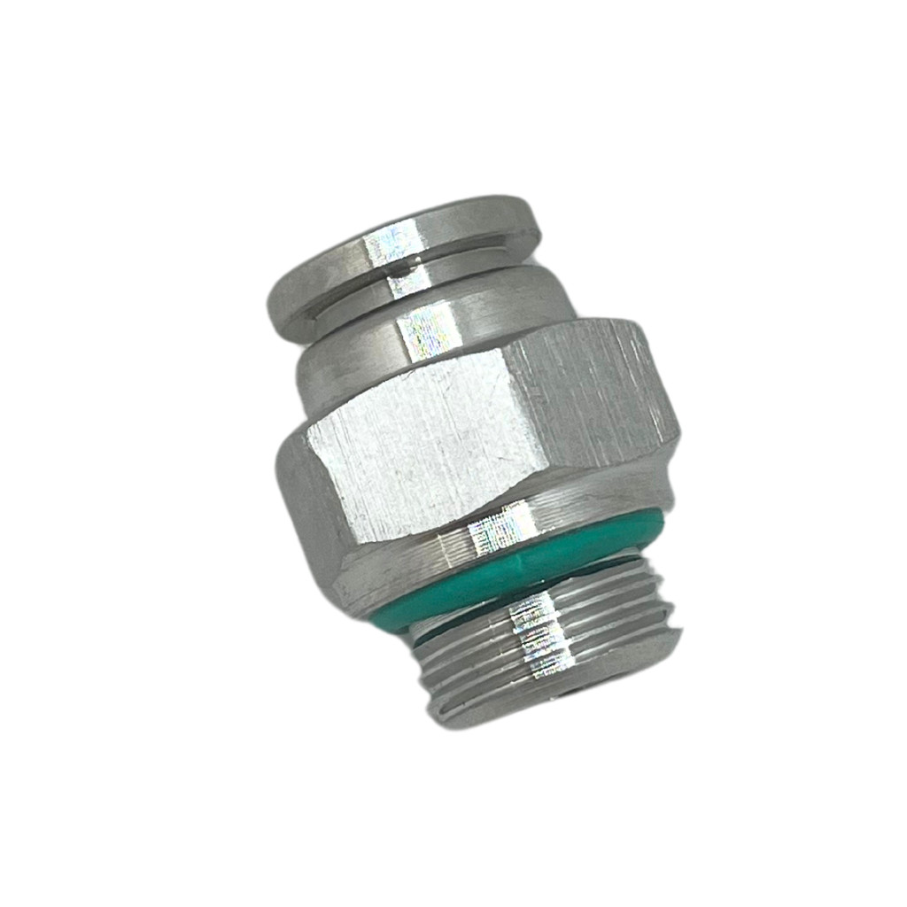 Conexão Aço Inox Tubo Pu 10mm Rosca 1/4 Bsp Engate Rápido