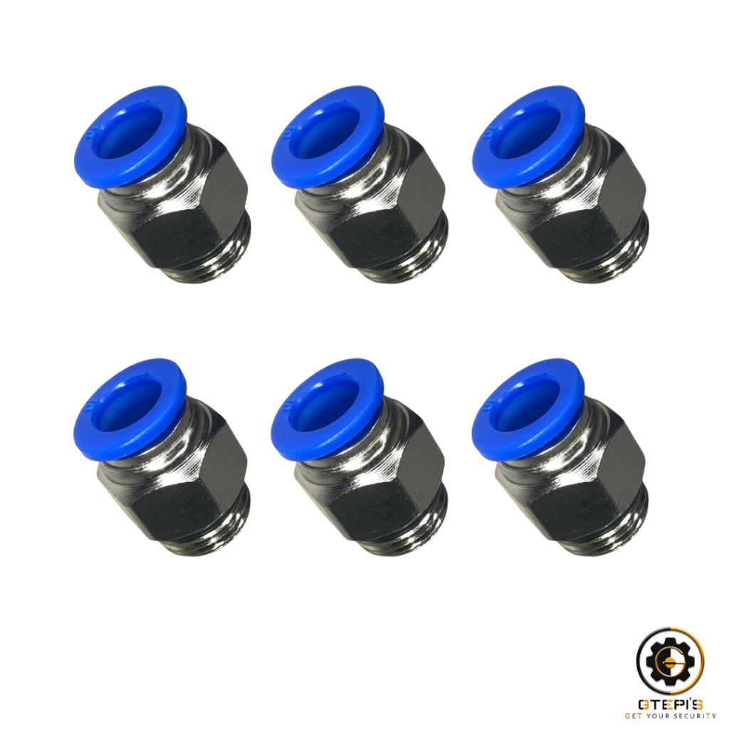 Conector Pneumático Reto Macho 1/4 BSP x 10mm Engate Rápido – 10 Unidades