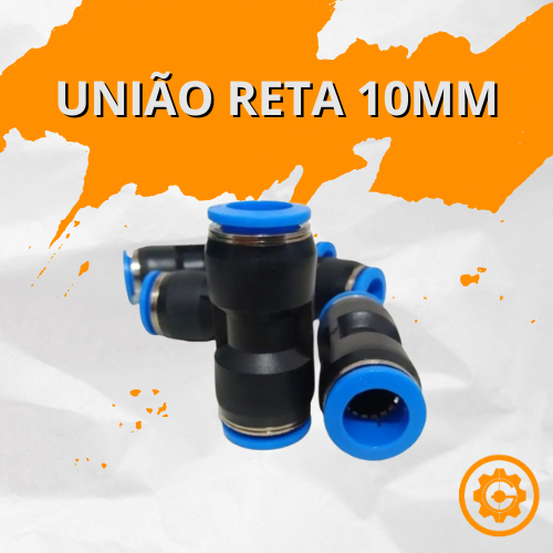 União Emenda Reta 10mm Pneumática Engate Rápido 10 Peças