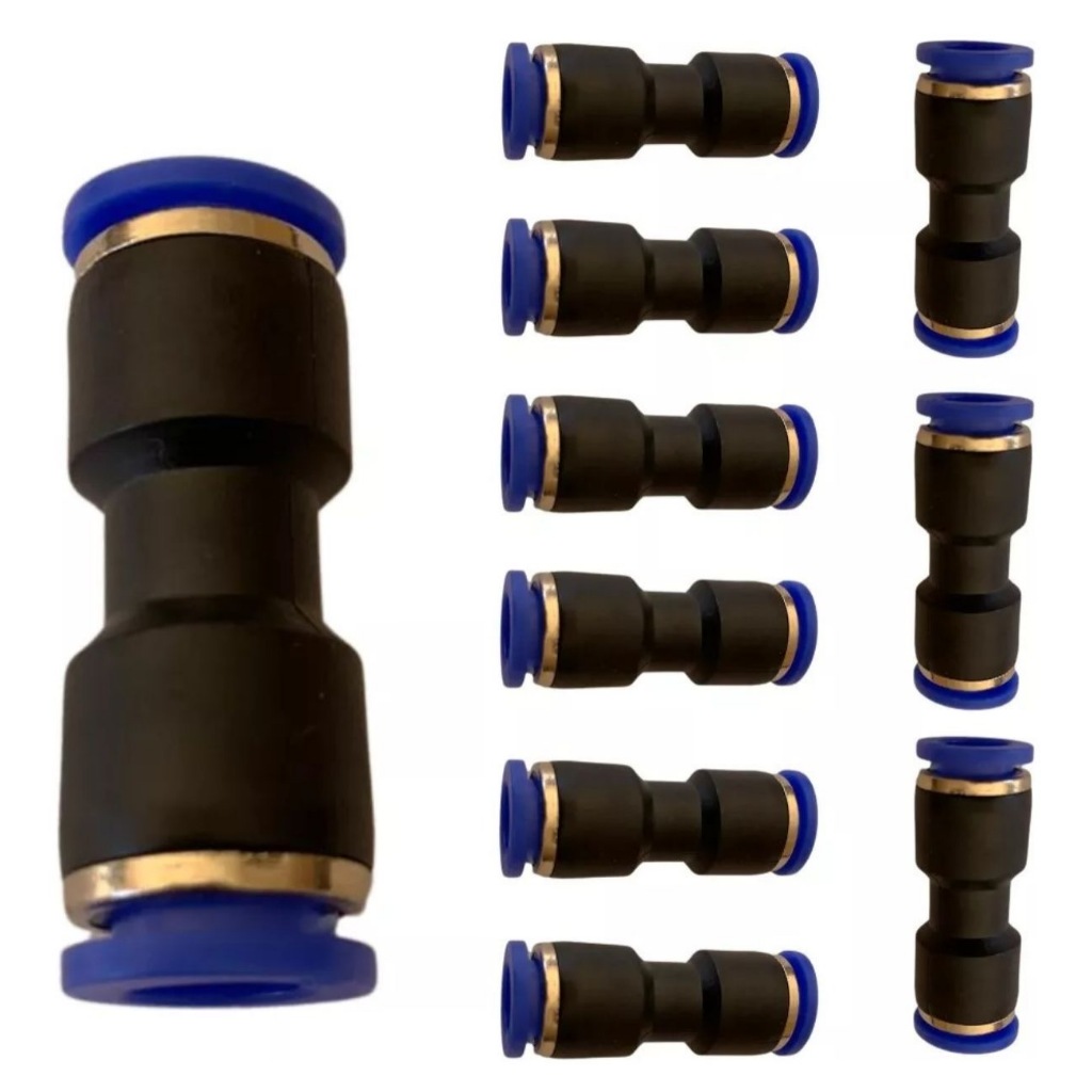 União Emenda Reta Pu 10mm Pneumática Engate Rápido 10 Peças