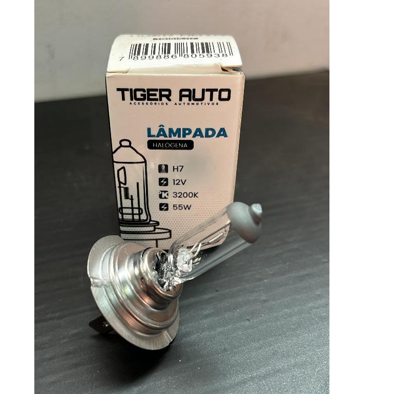 Lâmpada Halógena H7 Tiger Auto 12V 55W 3200K | Farol Baixo/Alto Automotivo