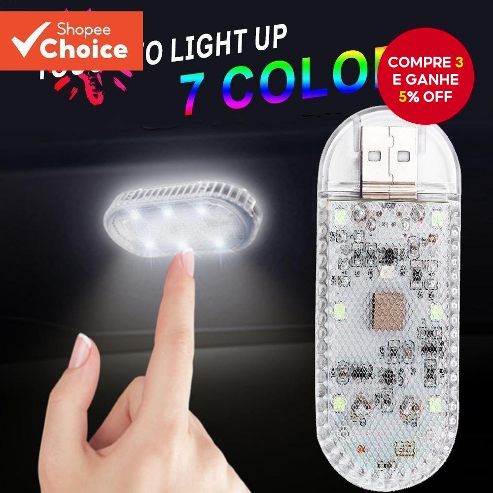 6LED Luzes De Toque Do Carro Recarregável Auto Interior Cúpula Luz Teto Lâmpadas Leitura Tronco USB Carregamento Direto