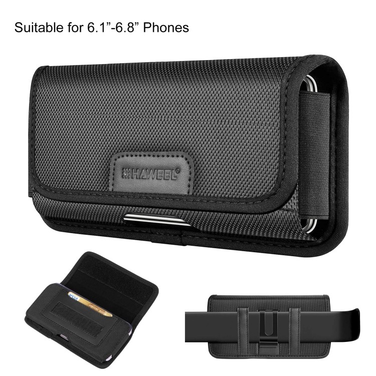 Estoque Pronto HAWEEL 6.1-6.8 Polegadas Nylon Pano Clipe Para Cinto De Telefone Bolsa De Transporte Horizontal Com Slot
