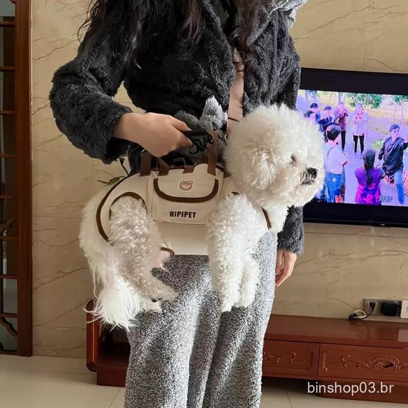 Mochila Portátil Horizontal para Cães, Bolsa de Transporte para Animais de Estimação de Ombro Único, Adequada para Gatos