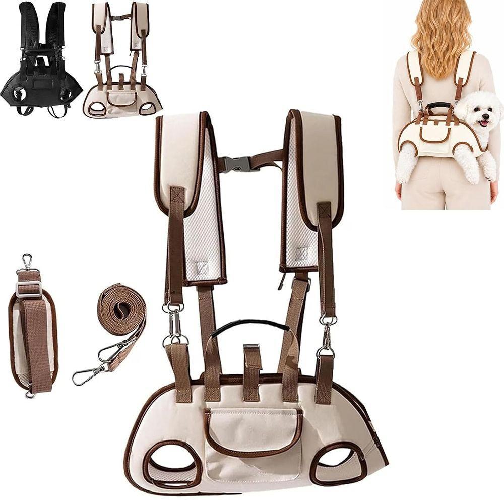 Mochila Para Cães , Alça De Ombro Dupla , Bolsa Horizontal Transporte De Viagem Respirável Filhotes