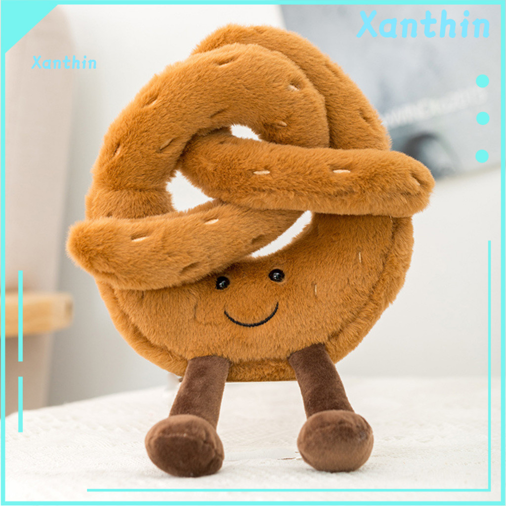 Novelty Bread Shaped Cushion Soft Plushie Plush Pillow Cute Toast Croissant Baguette Stuffed Toy for Home Decor Lumbar S