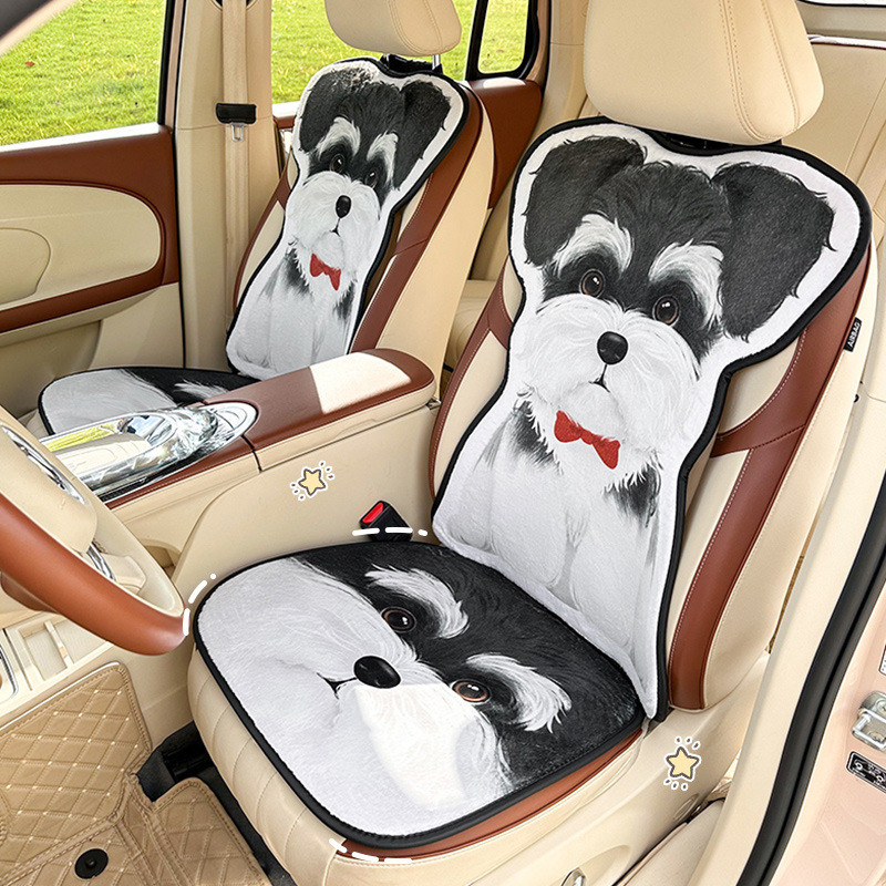 New winter car cushion plush warm car seat cushion cute puppy non-slip rear car seat cover eoJp
