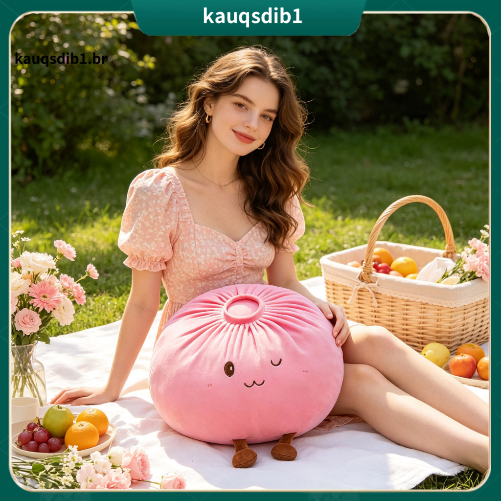 Plush Dumpling Pillow Soft Polyester Fiber Toy Cute – Stuffed Food Cushion for Kids Adults Decorative Cartoon for Bedr