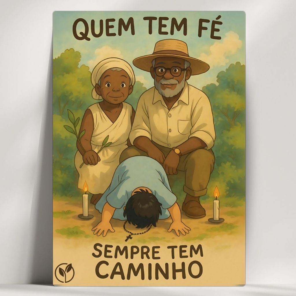 Quadro Decorativo Orixá - Quem tem fé sempre tem Caminho! - Exú, Umbanda, Candomblé com mensagens!