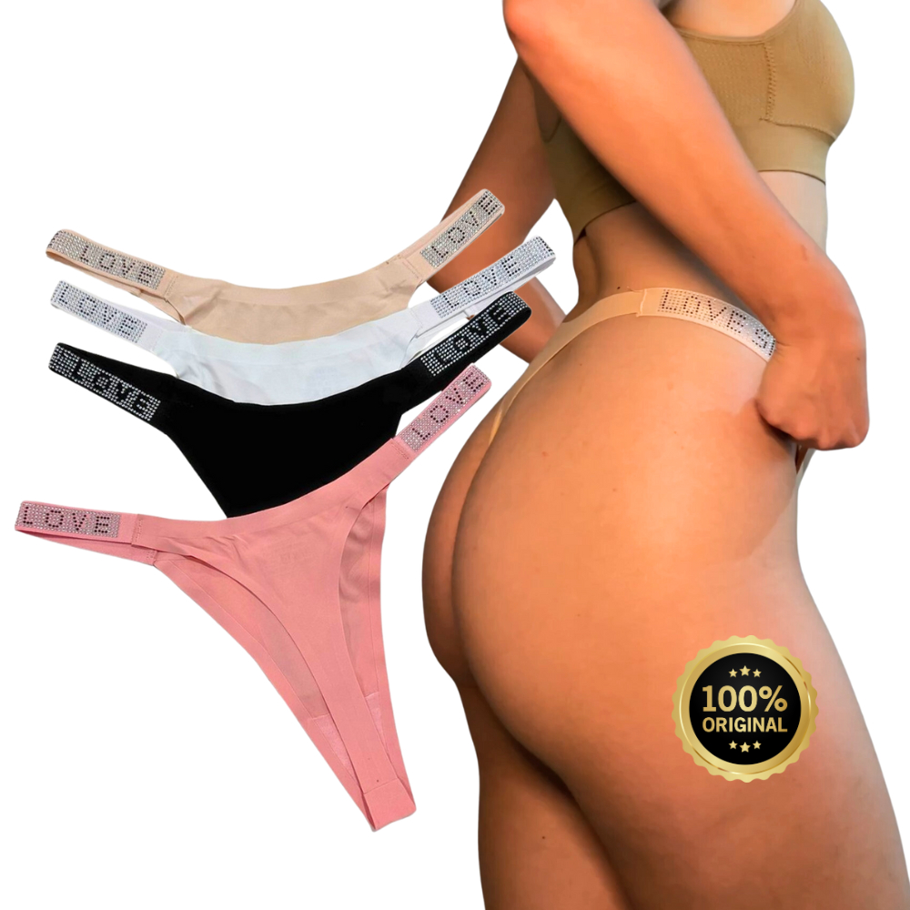 Kit 3 Calcinhas fio Dental Strass Love Secret Confort