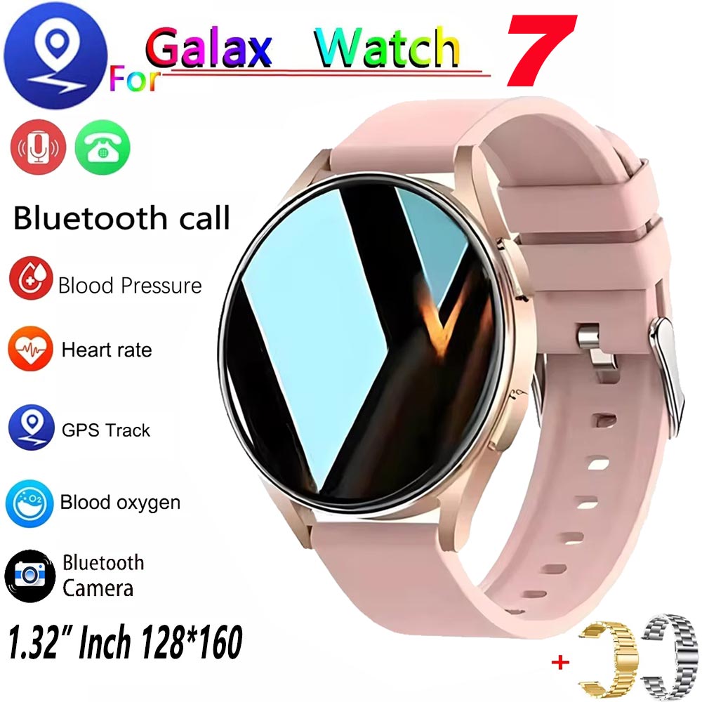 Novo Relógio Inteligente Feminino 7 para Homens, Tela OLED, Chamadas Bluetooth, Monitor de Frequência Cardíaca e Saúde,