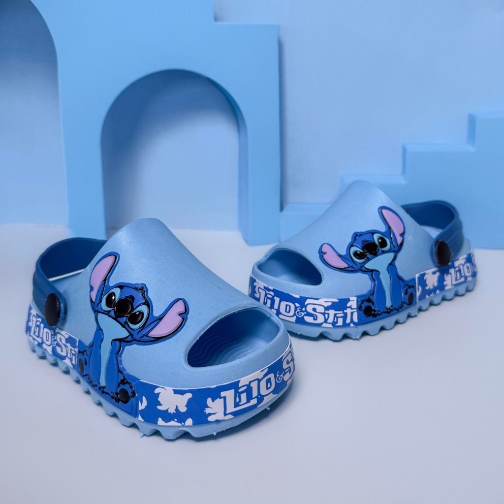 Sandálias Babuche Stitch Baby Bebe Masculino Menino Slide Escola Dia a Dia Creche Frio Presente