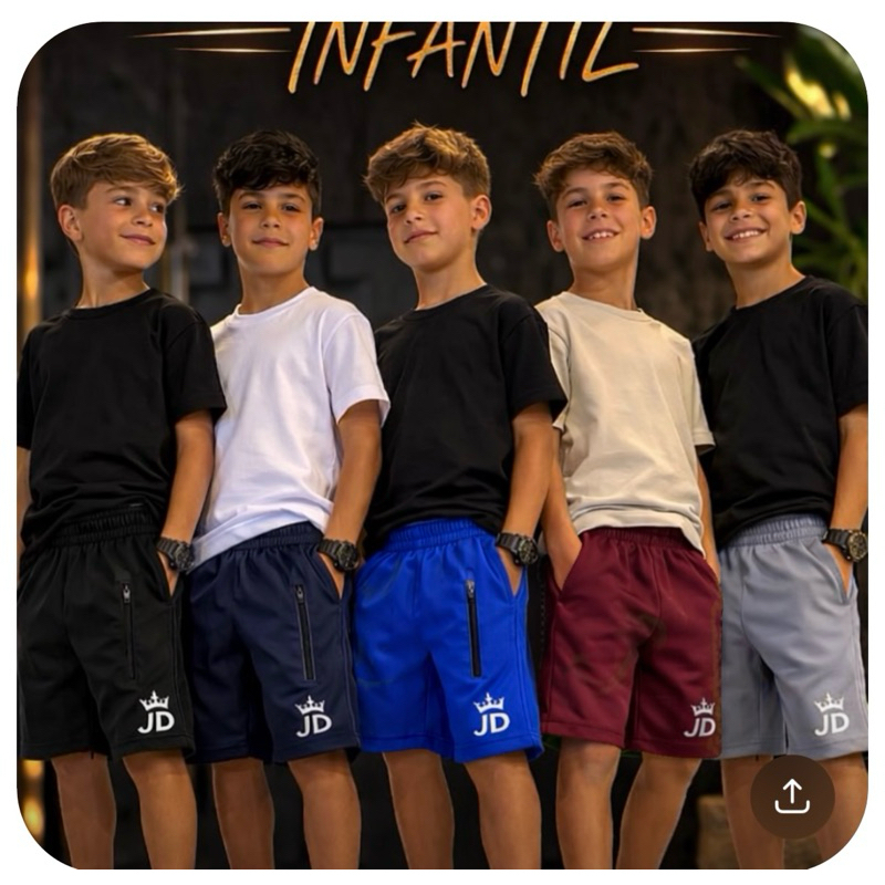 5 Bermudas kit de shorts masculino infantil/juvenil, verão ideal para escola, lazer, esporte,casual