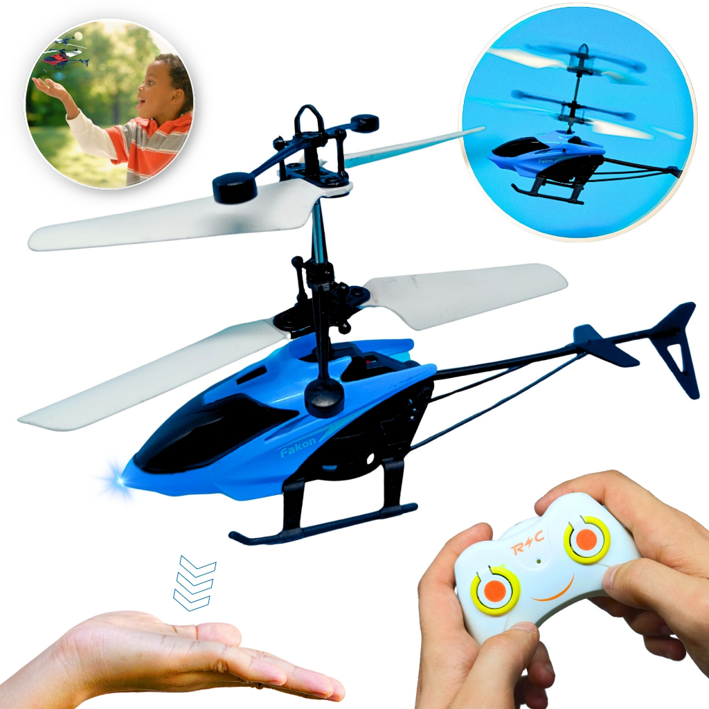 Mini Helicóptero de Controle Remoto Indução