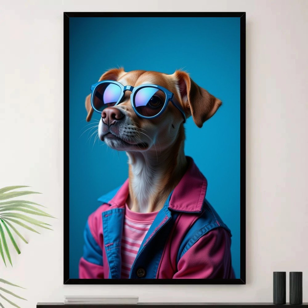 Quadro Placa Decorativa Arte de Alto Contraste Formas Orgânicas em Preto e Turquesa