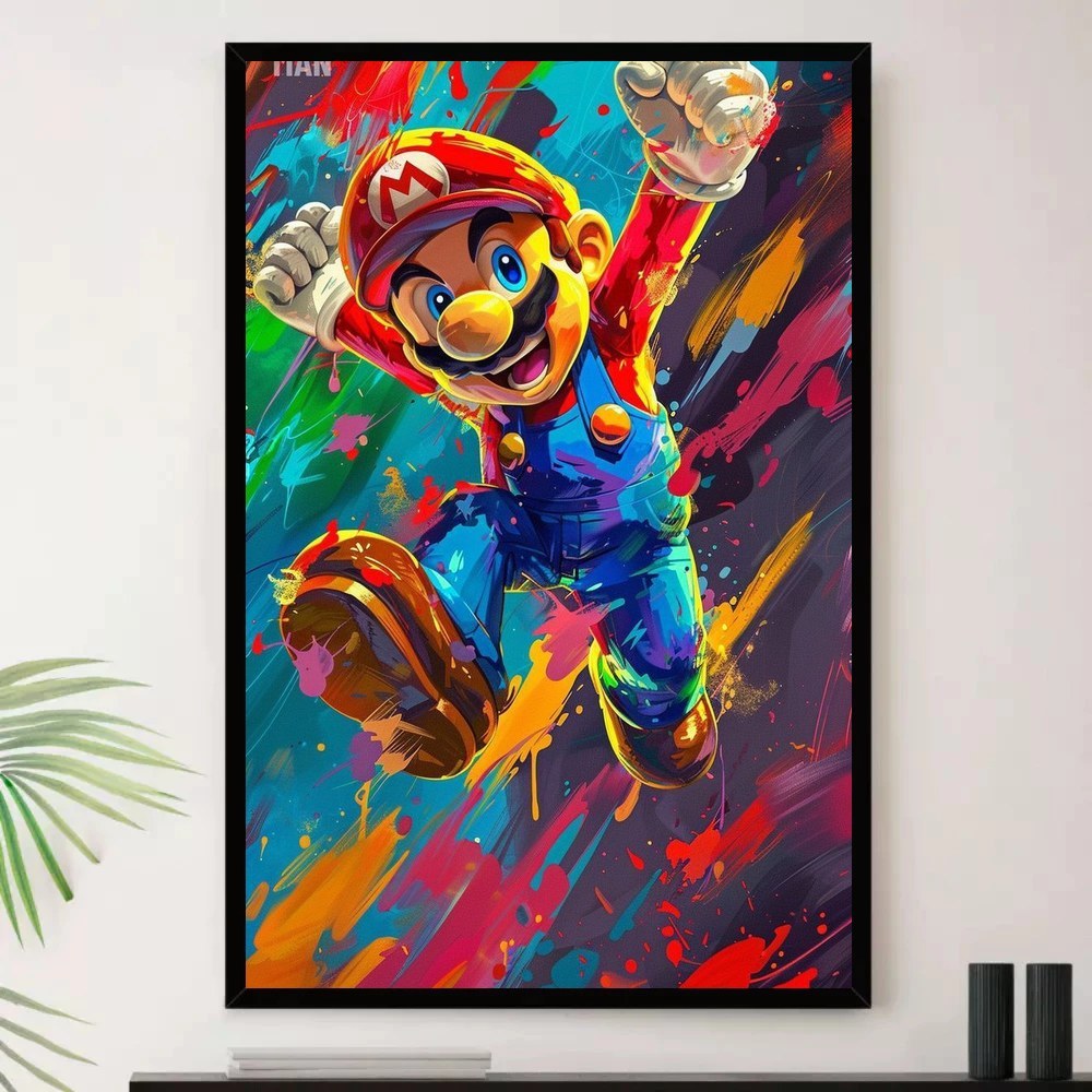 Quadro Placa Decorativa Composição Vibrante Formas Orgânicas em Azul-Marinho e Vermelho