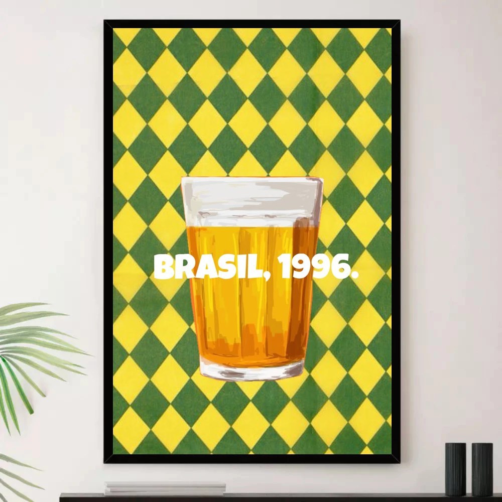 Quadro Placa Decorativa Composição Vibrante Formas Orgânicas em Verde-Oliva e Mostarda