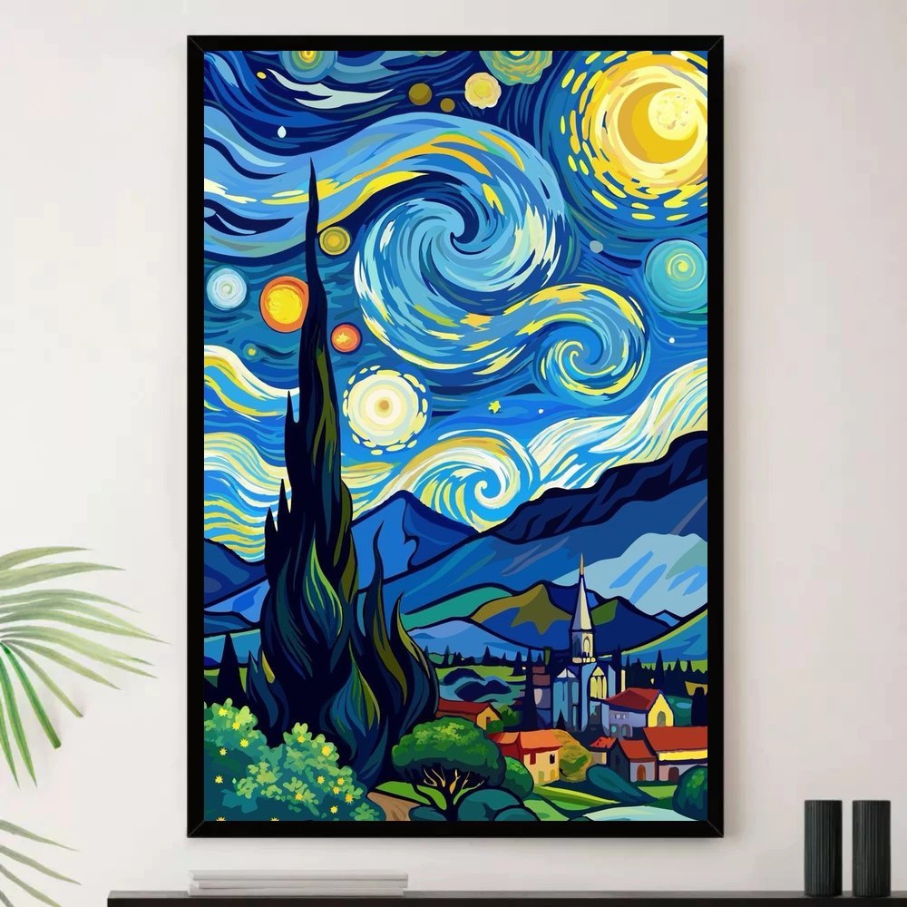 Quadro Placa Decorativa Arte de Alto Contraste Formas Orgânicas em Turquesa e Azul