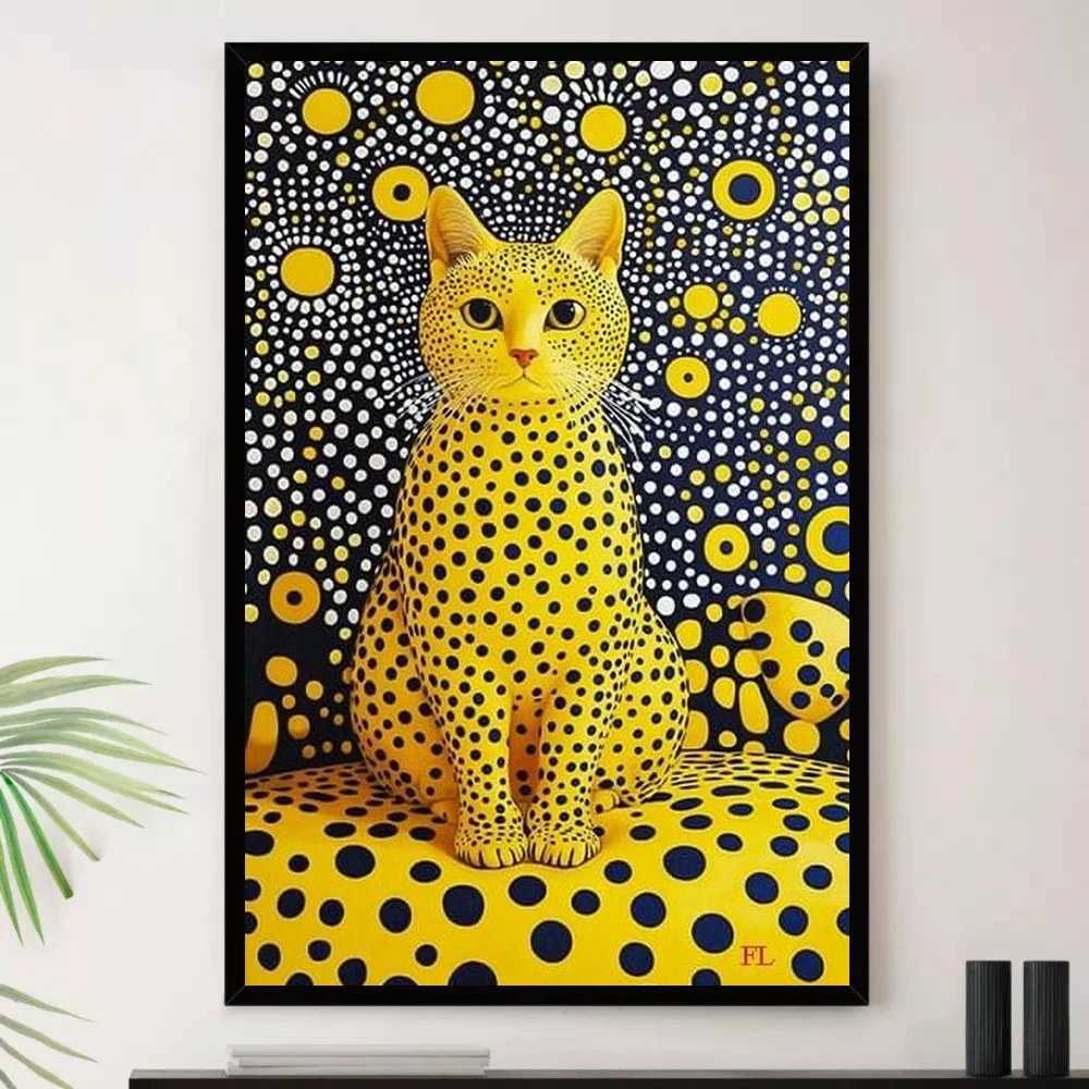 Quadro Placa Decorativa Arte de Alto Contraste Formas Orgânicas em Mostarda e Marrom