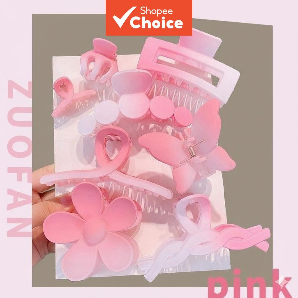 Grampos De Garra De Cabelo Grandes 8 Peças Para Mulheres , Acessórios Traseiros Conjunto Elegante De Clipe De Tubarão Up