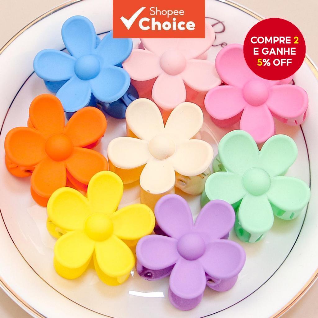 Grampos De Garra De Cabelo De Flor Infantil , Acessórios Fofos Pequenos Foscos Conjunto De Cores Aleatórias 8 Peças