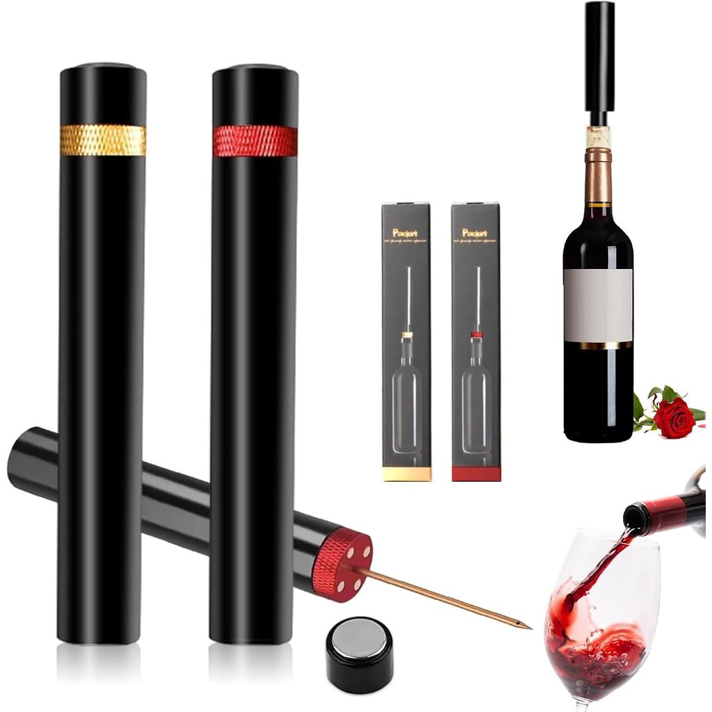 2pcs Aeropop Wine Opener  Type Wines Bottle Openers Travel Portable Pocket Air Pressure Pump Wine Bottle Opener Loritia