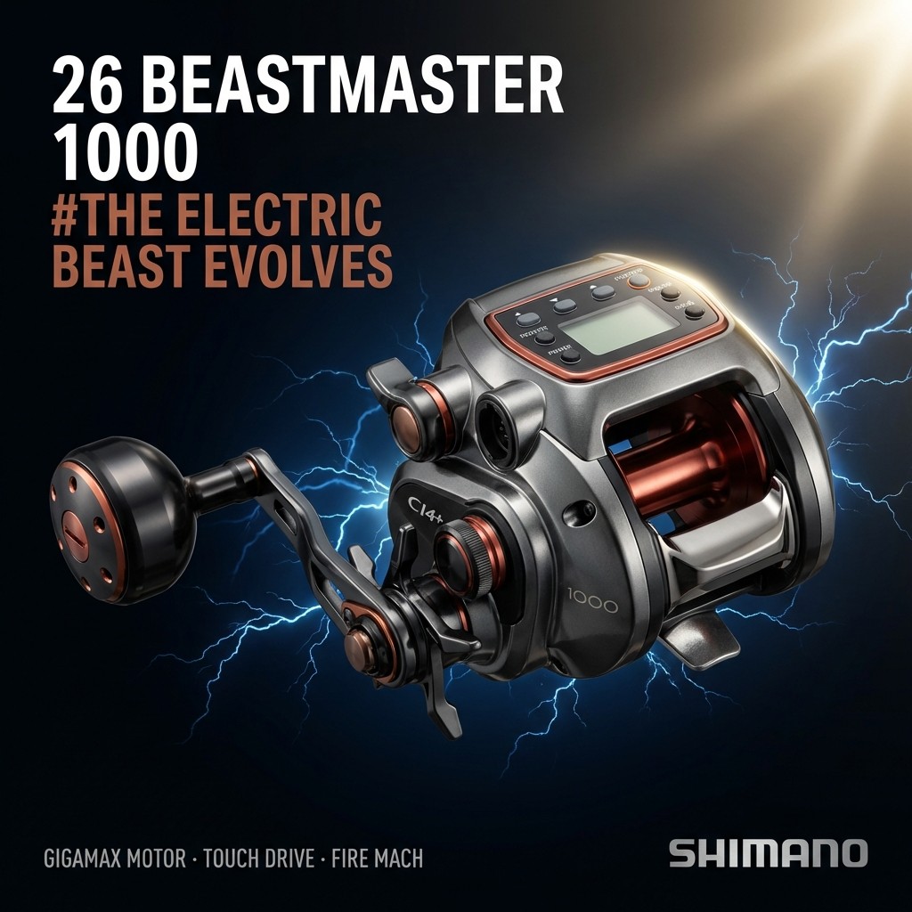 Shimano 2026 BeastMaster 1000 Electric Reel | GIGAMAX Brushless Motor | Deep Drop Jigging