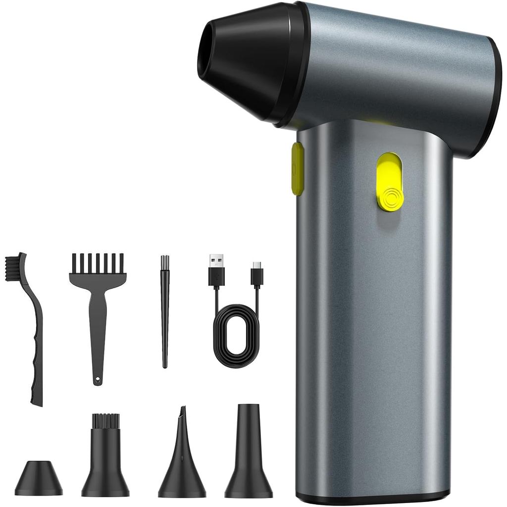 Compressed Air Duster, 130000RPM Brushless Motor, Super Power Air Duster Electric, Aluminum Alloy Body, Dust Blower with