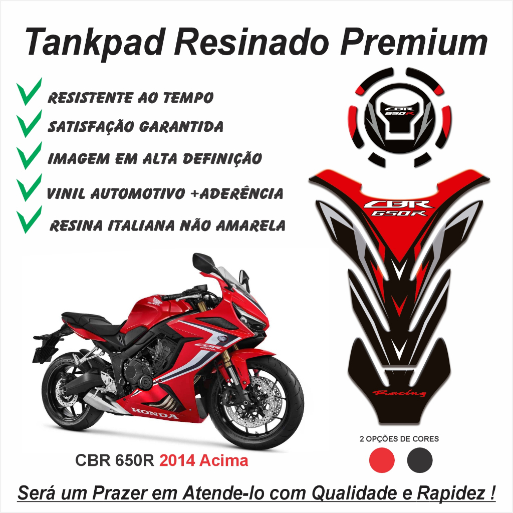 Adesivo Protetor De Tanque Tankpad Com Bocal 3d Resinado Moto Honda Cbr 650r