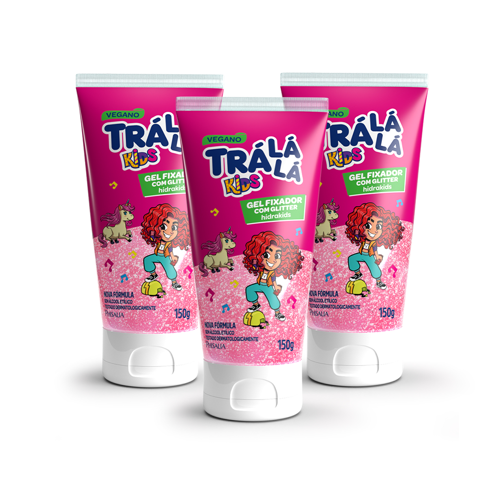 Kit Gel com Glitter Trá Lá Lá Kids (3 unidade de 150g)