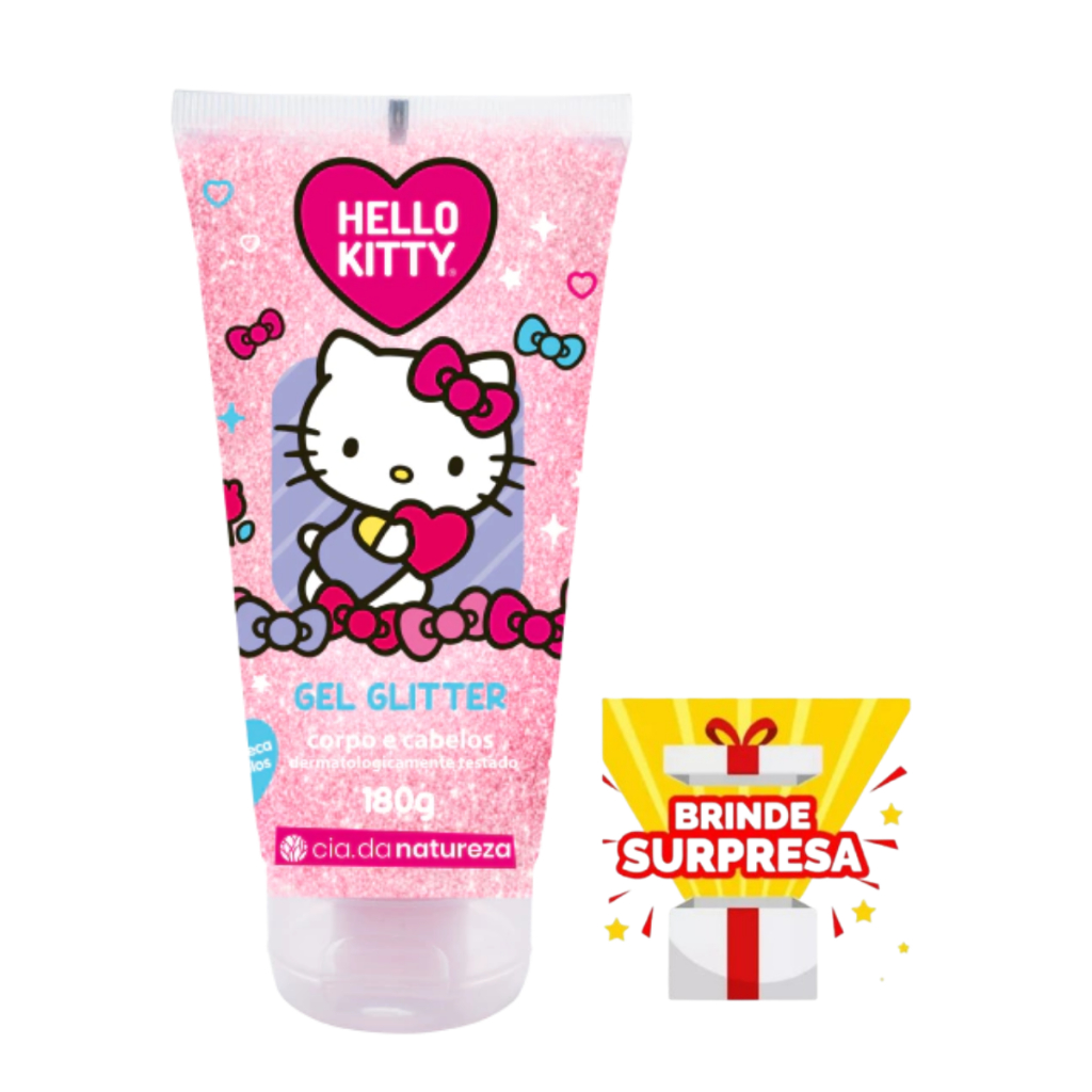 Cia da Natureza Hello Kitty Gel Glitter Corpo e Cabelos 180g