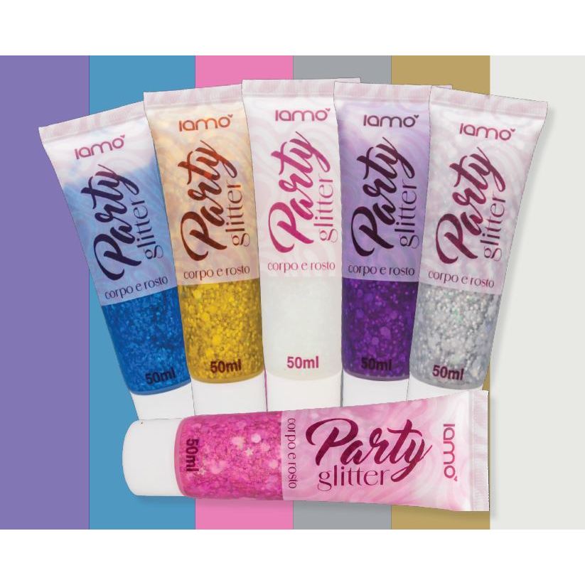 GEL GLITTER MULTIFUNCIONAL PARTY IAMO – Corpo, Rosto e Cabelo | Maquiagem Festa e Carnaval