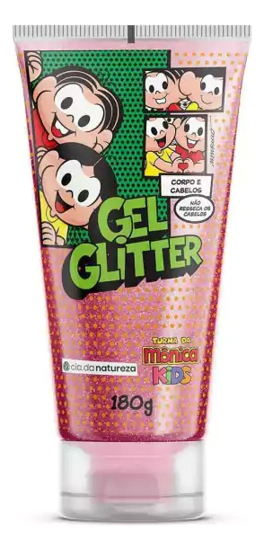 Cia da Natureza Monica Kids Gel Glitter  Cabelos Finos 180g