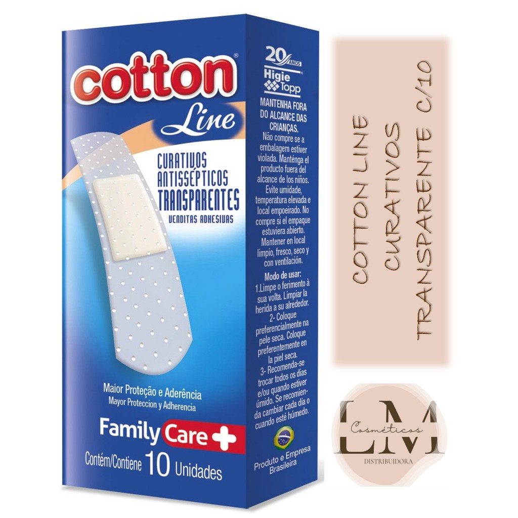 Cotton Line  Curativos Transparente com 10 unidades