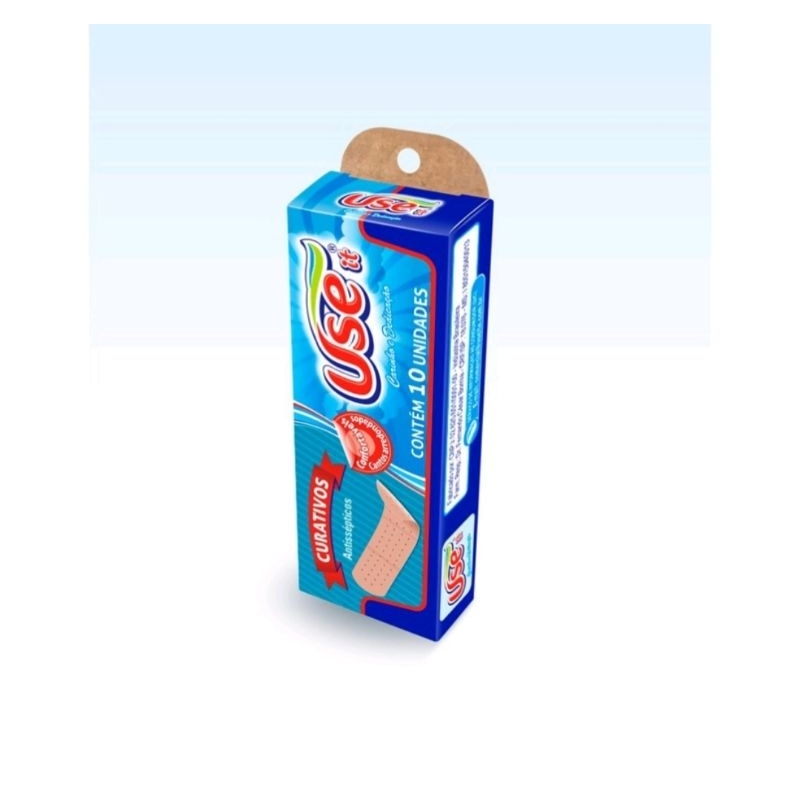 01 cx Curativo Cotton Line  Band-aid Cotton Line Use Bege com 10 unidades